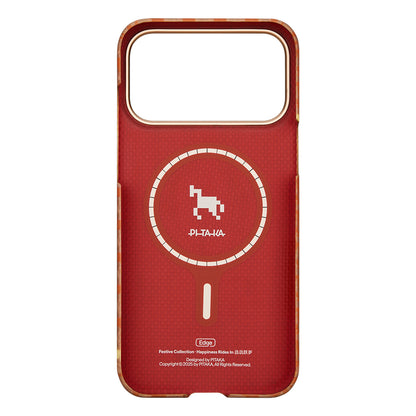 iPhone 17 Pro Kılıf M-safe Şarj Özellikli Aramid Fiber Pitaka Edge Serisi Happiness Rides Kılıf