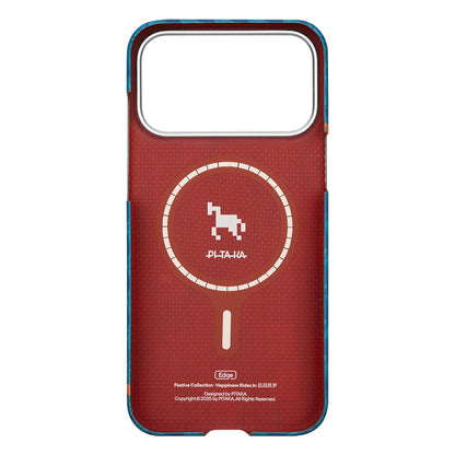 iPhone 17 Pro Kılıf M-safe Şarj Özellikli Aramid Fiber Pitaka Edge Serisi Happiness Rides Kılıf