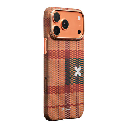 iPhone 17 Pro Kılıf M-safe Şarj Özellikli Aramid Fiber Pitaka Flora in Grid Serisi Kılıf