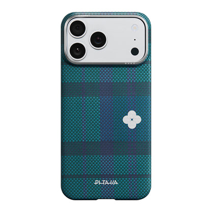 iPhone 17 Pro Kılıf M-safe Şarj Özellikli Aramid Fiber Pitaka Flora in Grid Serisi Kılıf