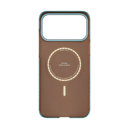 iPhone 17 Pro Kılıf M-safe Şarj Özellikli Aramid Karbon Fiber Pitaka Glints of Gold Ultra Slim Serisi Kılıf