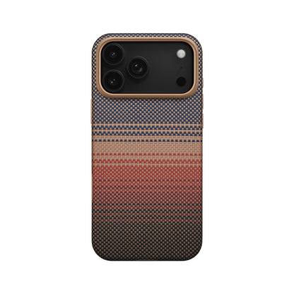 iPhone 17 Pro Kılıf M-safe Şarj Özellikli Aramid Fiber Pitaka Military-Grade Sunset-Moonrise Serisi Kılıf
