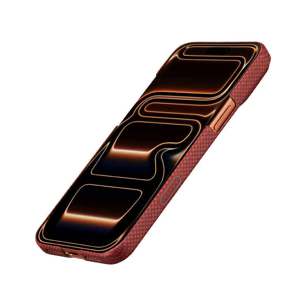 iPhone 17 Pro Kılıf M-safe Şarj Özellikli Aramid Karbon Fiber Pitaka Sakura Hours Serisi Kılıf