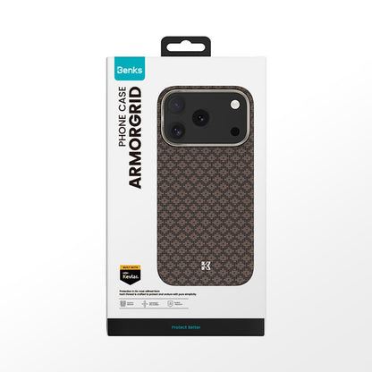 iPhone 17 Pro Kılıf M-Safe Şarj Özellikli Benks ArmorAir ArmorGrid Serisi Kevlar Karbon Kılıf