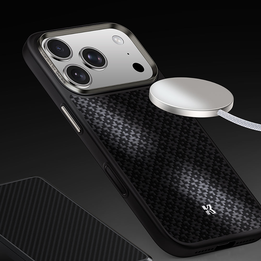 iPhone 17 Pro Kılıf M-Safe Şarj Özellikli Benks ArmorPro ArmorGrid Serisi Kevlar Kılıf