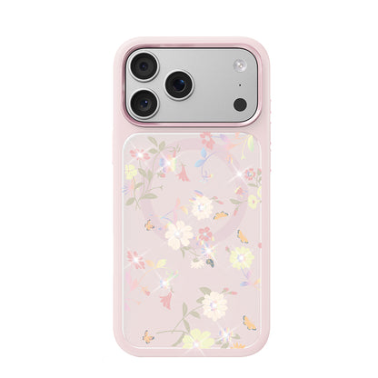 iPhone 17 Pro Kılıf M-safe Şarj Özellikli Çiçek Tasarımlı Mutural Flower Serisi Kılıf