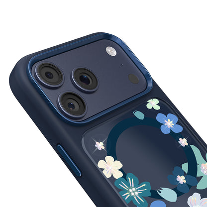iPhone 17 Pro Kılıf M-safe Şarj Özellikli Çiçek Tasarımlı Mutural Flower Serisi Kılıf
