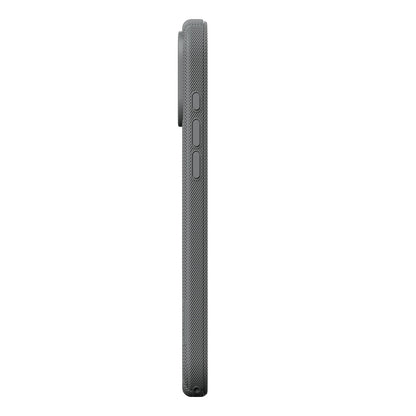 iPhone 17 Pro Kılıf M-Safe Şarj Özellikli Çizgi Desenli Kumaş Dokulu Zore Paris Lorin Kılıf