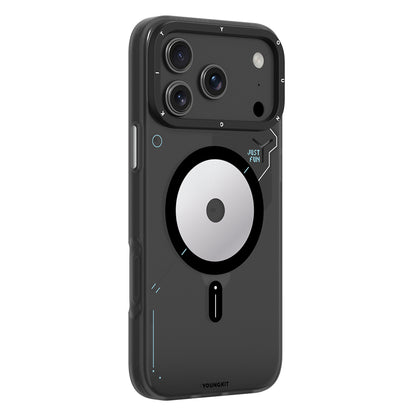 iPhone 17 Pro Kılıf M-safe Şarj Özellikli Disk Desenli Youngkit Disc Battle Kılıf