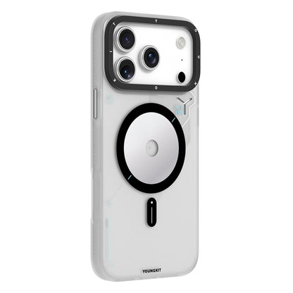 iPhone 17 Pro Kılıf M-safe Şarj Özellikli Disk Desenli Youngkit Disc Battle Kılıf