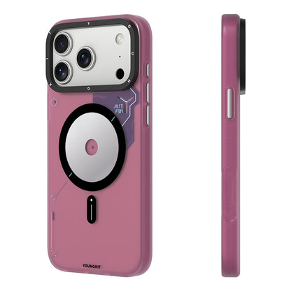 iPhone 17 Pro Kılıf M-safe Şarj Özellikli Disk Desenli Youngkit Disc Battle Kılıf