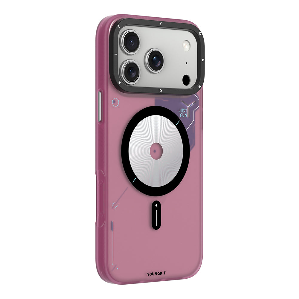 iPhone 17 Pro Kılıf M-safe Şarj Özellikli Disk Desenli Youngkit Disc Battle Kılıf