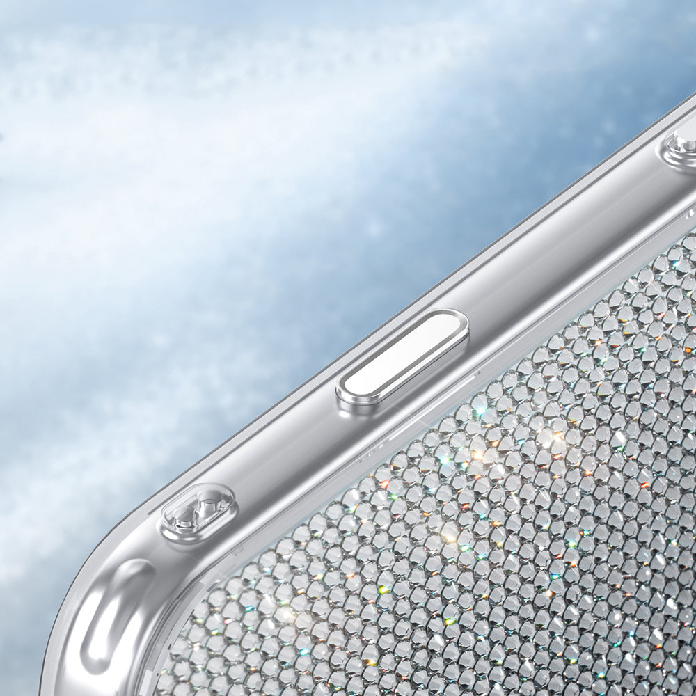 iPhone 17 Pro Kılıf M-Safe Şarj Özellikli El İşlemeli Swarovski Taşlı Zore Paris Riva Sert PC Kılıf