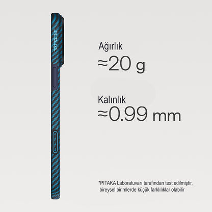 iPhone 17 Pro Kılıf M-Safe Şarj Özellikli Kamera Kontrol Butonlu Aramid Fiber Pitaka Ultra-Slim Kılıf