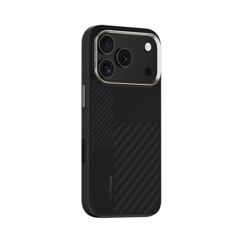 iPhone 17 Pro Kılıf M-safe Şarj Özellikli Karbon Fiber Benks Montage Hybrid ArmorPro Kevlar Kılıf