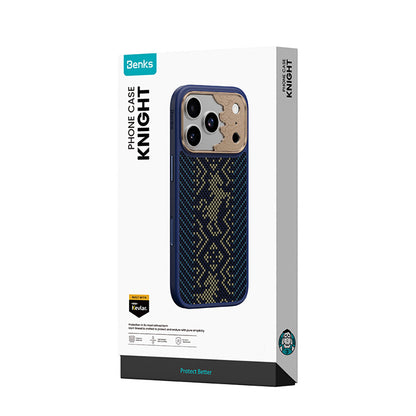 iPhone 17 Pro Kılıf M-safe Şarj Özellikli Karbon Fiber Tasarımlı Benks Knight ArmorPro Kevlar Kılıf