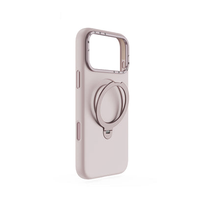 iPhone 17 Pro Kılıf M-safe Şarj Özellikli Metal Standlı Sıvı Silikon Lenyes CK223 Kılıf