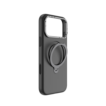 iPhone 17 Pro Kılıf M-safe Şarj Özellikli Metal Standlı Sıvı Silikon Lenyes CK223 Kılıf