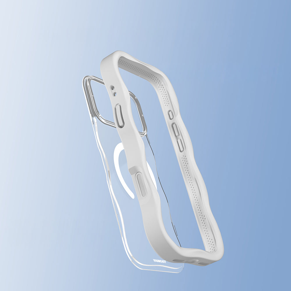 iPhone 17 Pro Kılıf M-safe Şarj Özellikli Youngkit Wave Clear Serisi Kılıf