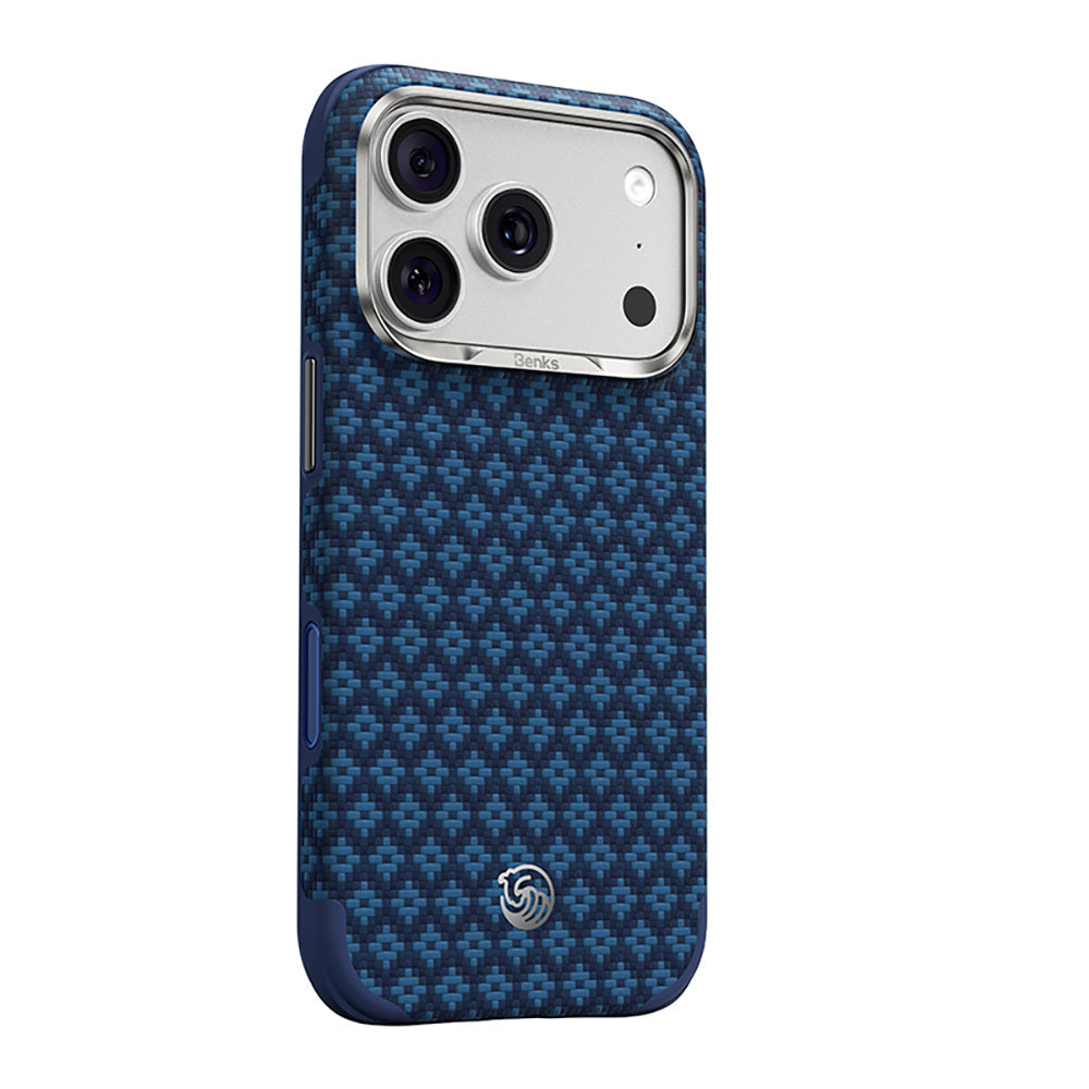 iPhone 17 Pro Kılıf M-Safe Şarj Özellikli Yükseltilmiş Kamera Çerçeveli Benks ArmorGrid ArmorEdge X9 Serisi Kevlar Karbon Kılıf