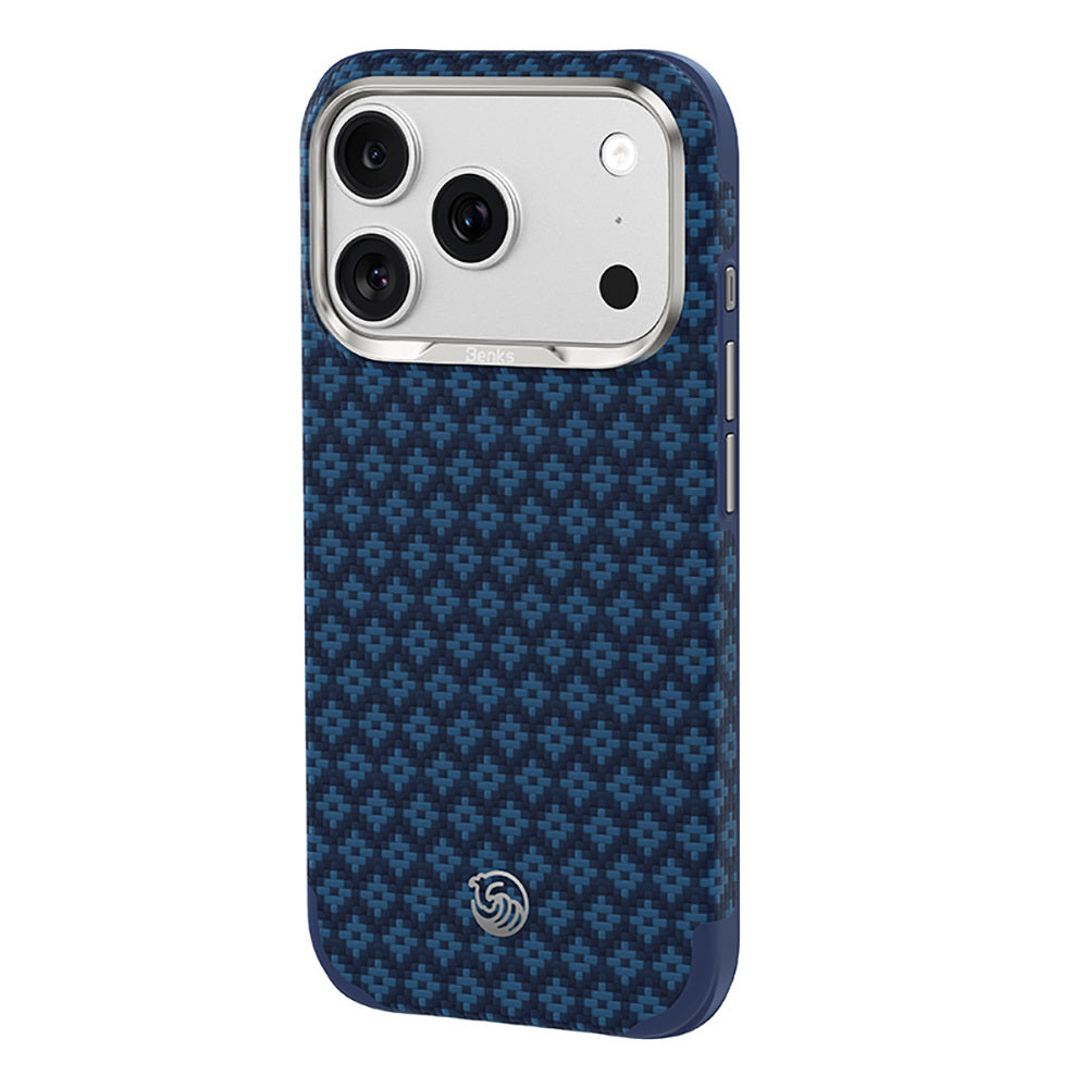 iPhone 17 Pro Kılıf M-Safe Şarj Özellikli Yükseltilmiş Kamera Çerçeveli Benks ArmorGrid ArmorEdge X9 Serisi Kevlar Karbon Kılıf