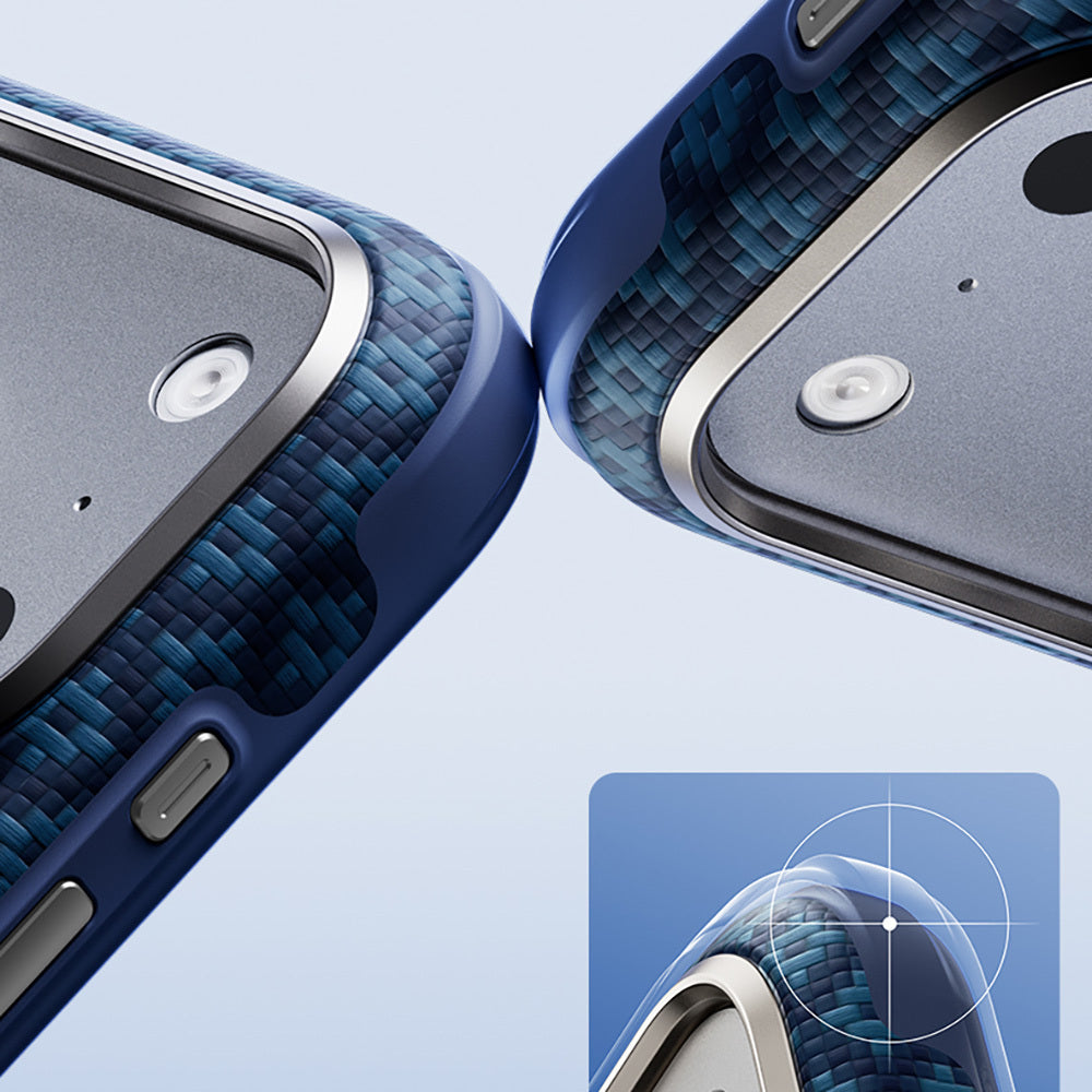 iPhone 17 Pro Kılıf M-Safe Şarj Özellikli Yükseltilmiş Kamera Çerçeveli Benks ArmorGrid ArmorEdge X9 Serisi Kevlar Karbon Kılıf