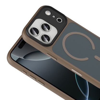 iPhone 17 Pro Kılıf Mat Arka Yüzey Wireless Şarj Özellikli Zore Flet M-safe Kılıf