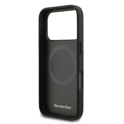 iPhone 17 Pro Kılıf Mercedes Benz Orijinal Lisanslı M-safe Şarj Özellikli Dokulu Desenli Deri Kılıf