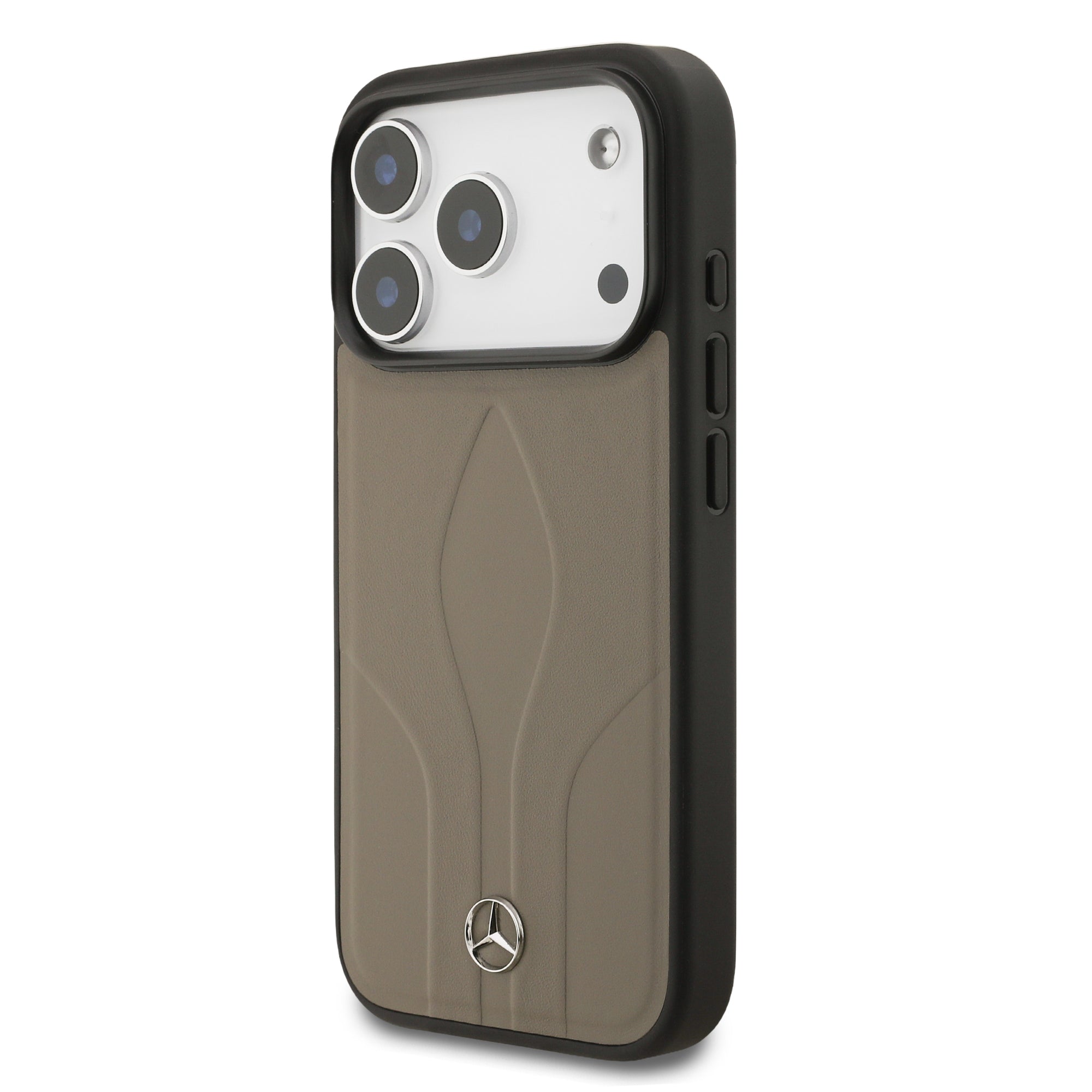 iPhone 17 Pro Kılıf Mercedes Benz Orijinal Lisanslı M-safe Şarj Özellikli Dokulu Desenli Deri Kılıf