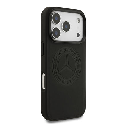 iPhone 17 Pro Kılıf Mercedes Benz Orijinal Lisanslı M-safe Şarj Özellikli Hakiki Deri Nostaljik Yıldız Dizayn Kılıf