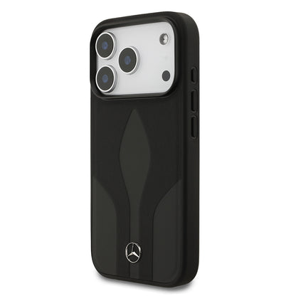 iPhone 17 Pro Kılıf Mercedes Benz OrijinalLisanslı M-safe Şarj Özellikli Dokulu Desenli Deri Kılıf