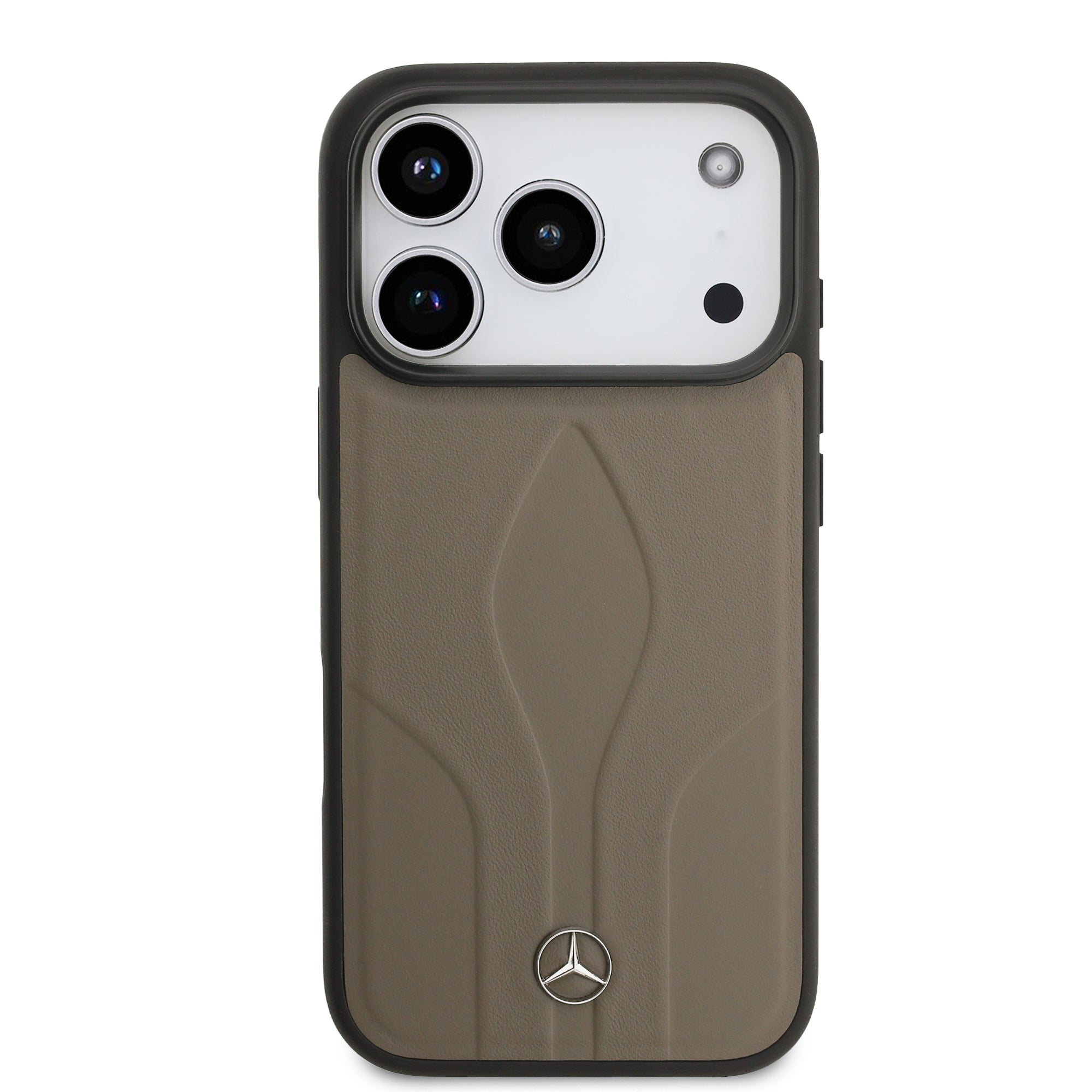 iPhone 17 Pro Kılıf Mercedes Benz OrijinalLisanslı M-safe Şarj Özellikli Dokulu Desenli Deri Kılıf