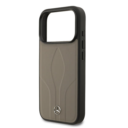 iPhone 17 Pro Kılıf Mercedes Benz OrijinalLisanslı M-safe Şarj Özellikli Dokulu Desenli Deri Kılıf