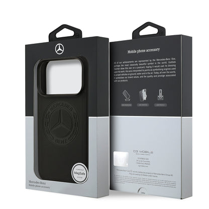 iPhone 17 Pro Kılıf Mercedes Benz OrijinalLisanslı M-safe Şarj Özellikli Hakiki Deri Nostaljik Yıldız Dizayn Kılıf