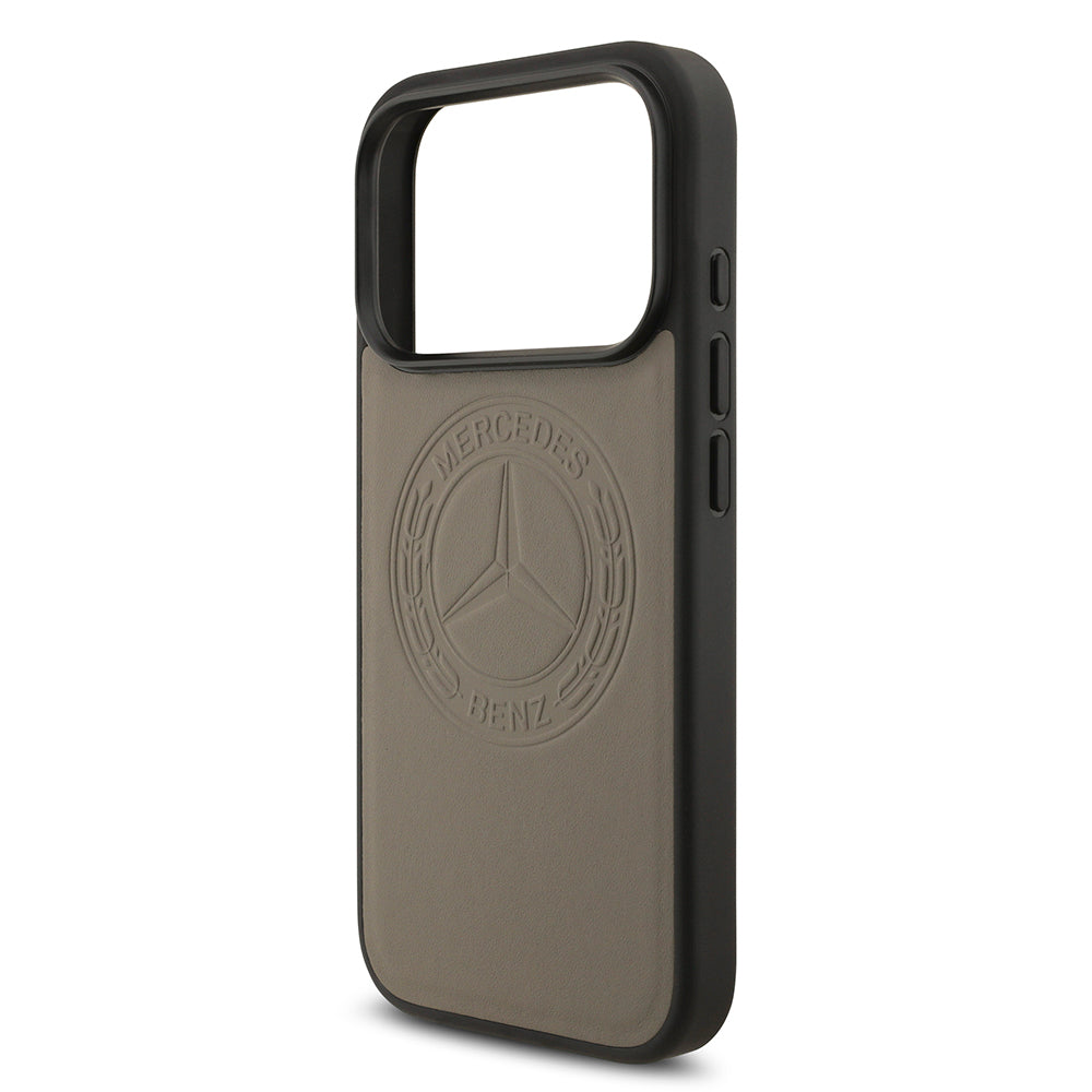 iPhone 17 Pro Kılıf Mercedes Benz OrijinalLisanslı M-safe Şarj Özellikli Hakiki Deri Nostaljik Yıldız Dizayn Kılıf