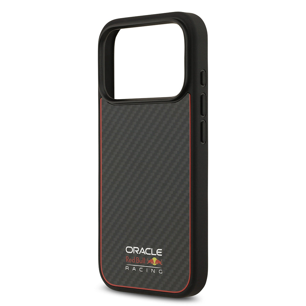 iPhone 17 Pro Kılıf Redbull Orijinal Lisanslı M-safe Şarj Özellikli Karbon Fiber Parlayan Logolu Kevlar Kılıf