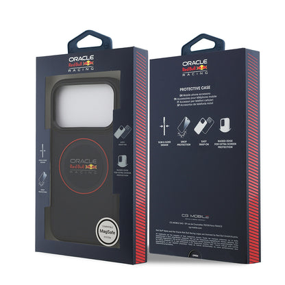 iPhone 17 Pro Kılıf Redbull Orijinal Lisanslı M-safe Şarj Özellikli Kırmızı Halka ve Logo Kabartmalı PU Deri Kılıf