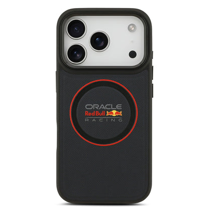 iPhone 17 Pro Kılıf Redbull Orijinal Lisanslı M-safe Şarj Özellikli Kırmızı Halka ve Logo Kabartmalı PU Deri Kılıf