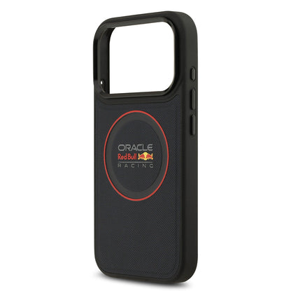 iPhone 17 Pro Kılıf Redbull Orijinal Lisanslı M-safe Şarj Özellikli Kırmızı Halka ve Logo Kabartmalı PU Deri Kılıf