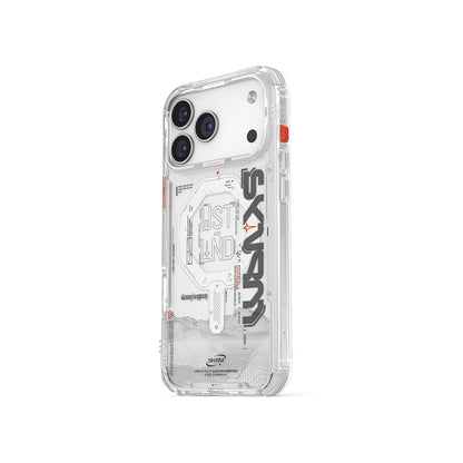 iPhone 17 Pro Kılıf Skinarma M-safe Şarj Özellikli Yazı Desenli Airbag Tasarımlı Sonix Kılıf