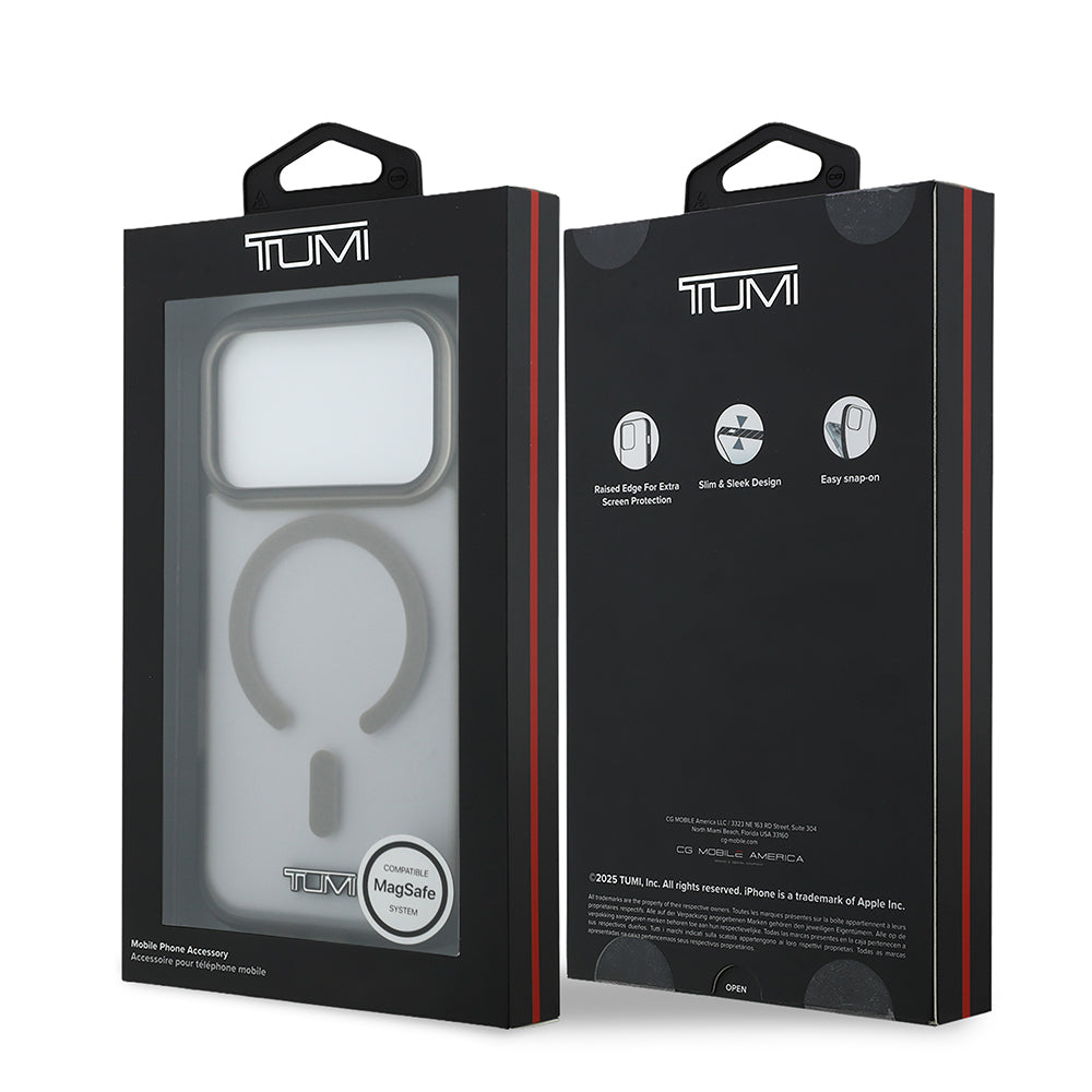 iPhone 17 Pro Kılıf TUMI Orijinal Lisanslı M-safe Şarj Özellikli Buzlu Transparan Kılıf