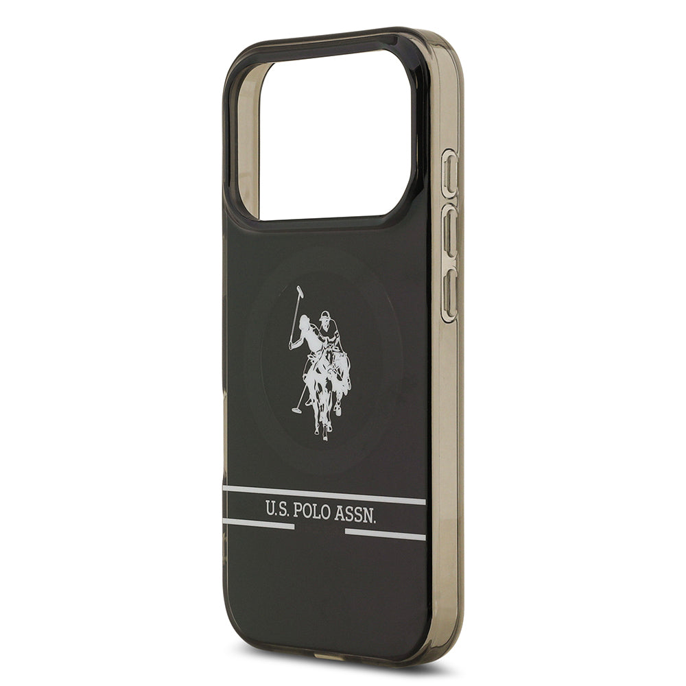 iPhone 17 Pro Kılıf U.S. Polo Assn. Orijinal Lisanslı M-safe Şarj Özellikli IML Double Horse Stripe Logolu Kılıf