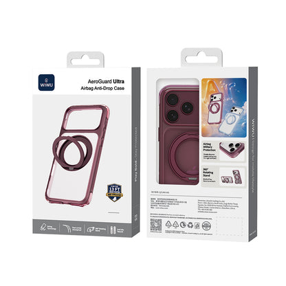iPhone 17 Pro Kılıf Wiwu AG-203 AeroGuard Ultra Serisi M-safe Şarj Özellikli Airbag Tasarımlı Standlı Kılıf