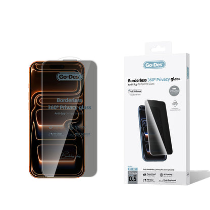 iPhone 17 Pro Max Go Des Borderless Privacy Temperli Cam Ekran Koruyucu