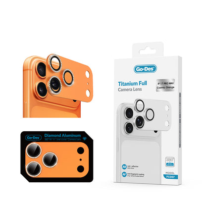 iPhone 17 Pro Max Go Des FC006 Diamond Titanyum Serisi Anti Reflective Kamera Lens Koruyucu