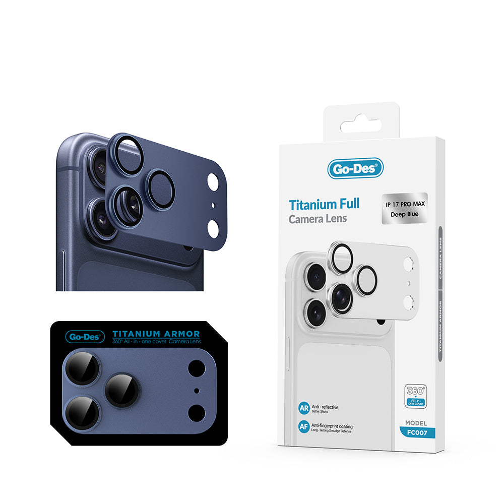 iPhone 17 Pro Max Go Des FC007 Titanyum Serisi Anti Reflective Kamera Lens Koruyucu