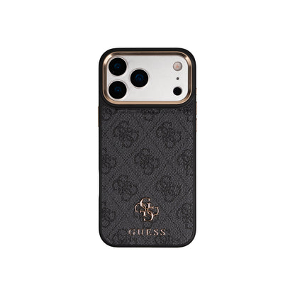iPhone 17 Pro Max Guess Orijinal Lisanslı 4G ve Yazı Logolu Kartlıklı Kılıf