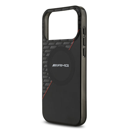 iPhone 17 Pro Max Kılıf AMG Orijinal Lisanslı M-safe Şarj Özellikli Çift Katmanlı Kırmızı Çapraz Çizgili Kılıf