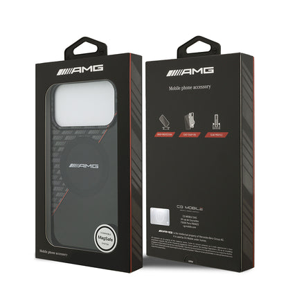 iPhone 17 Pro Max Kılıf AMG Orijinal Lisanslı M-safe Şarj Özellikli Çift Katmanlı Kırmızı Çapraz Çizgili Kılıf