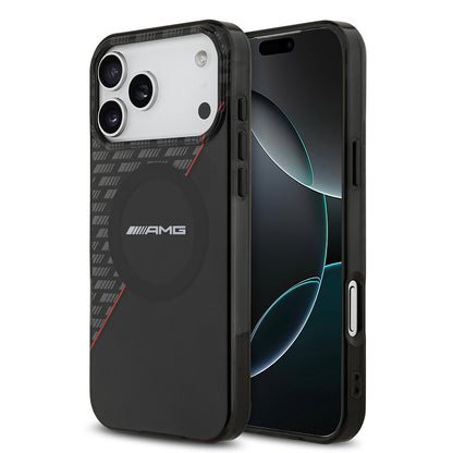 iPhone 17 Pro Max Kılıf AMG Orijinal Lisanslı M-safe Şarj Özellikli Çift Katmanlı Kırmızı Çapraz Çizgili Kılıf